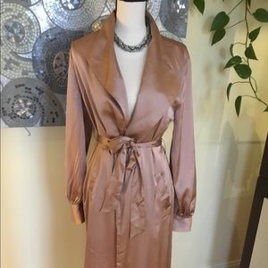 Champagne Rose Gold Silk Jacket or Cover Up
